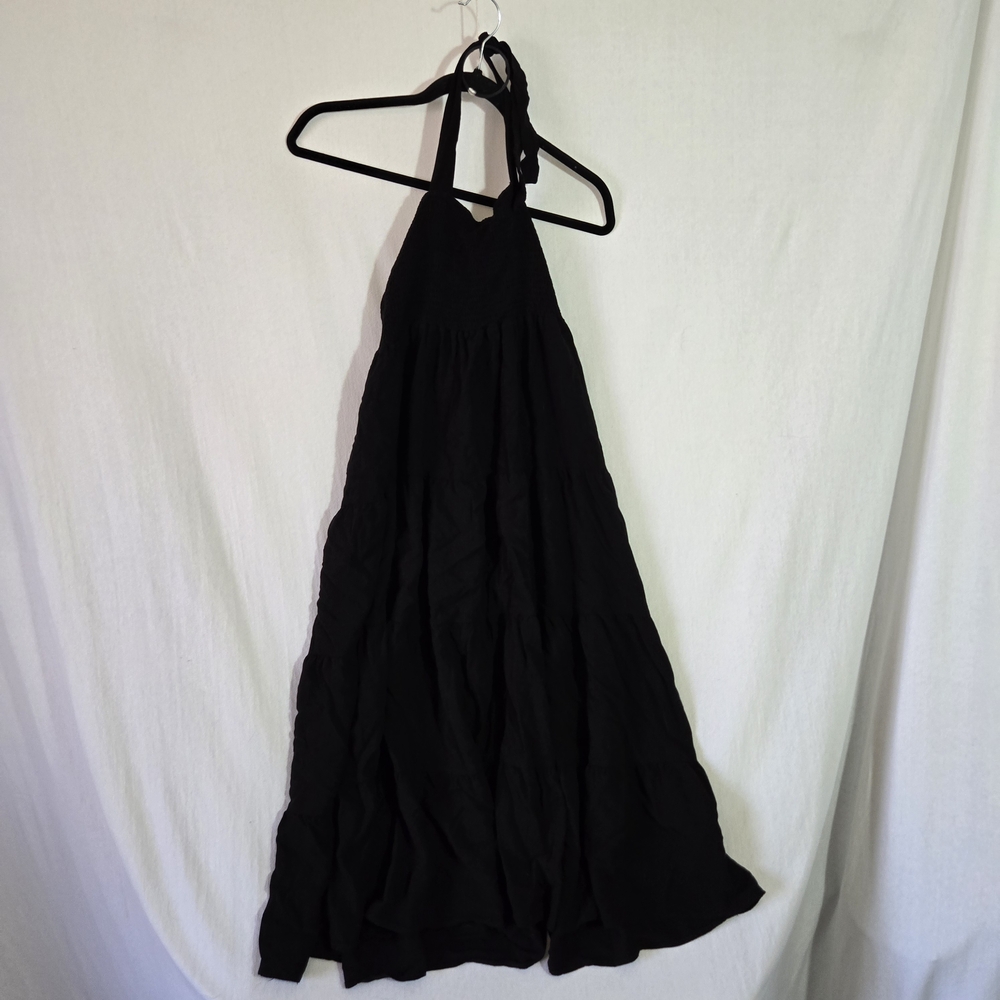 Elegant Black Halter Dress
